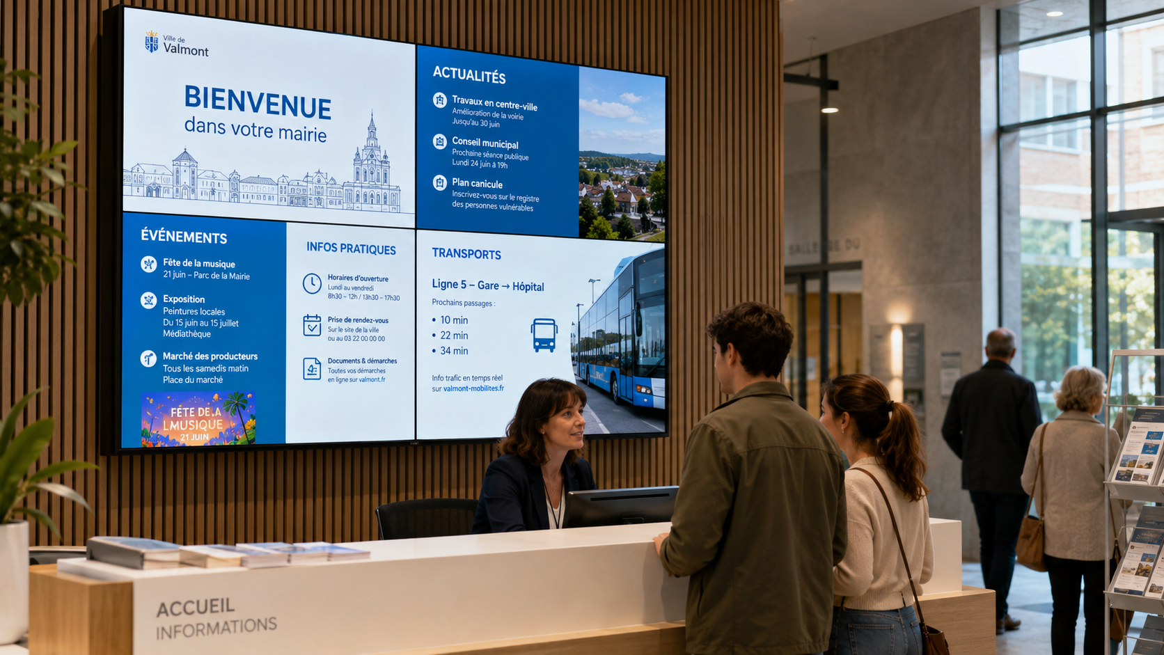 Affichage dynamique pour collectivité