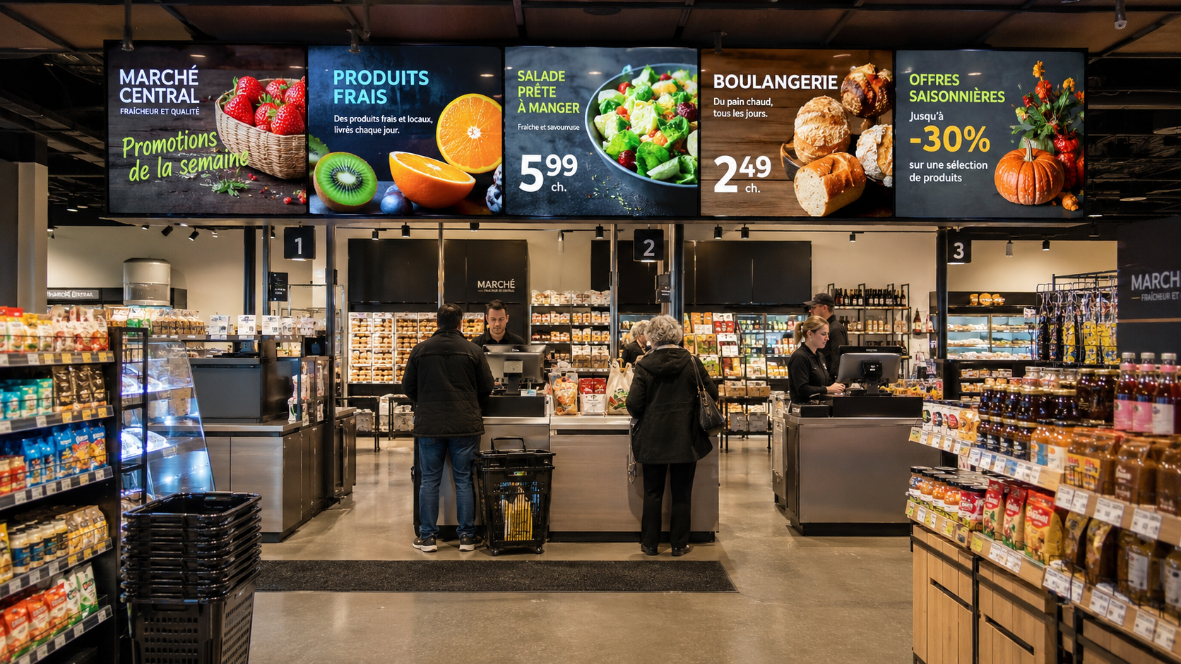 Écran dynamique pour magasin et boutique