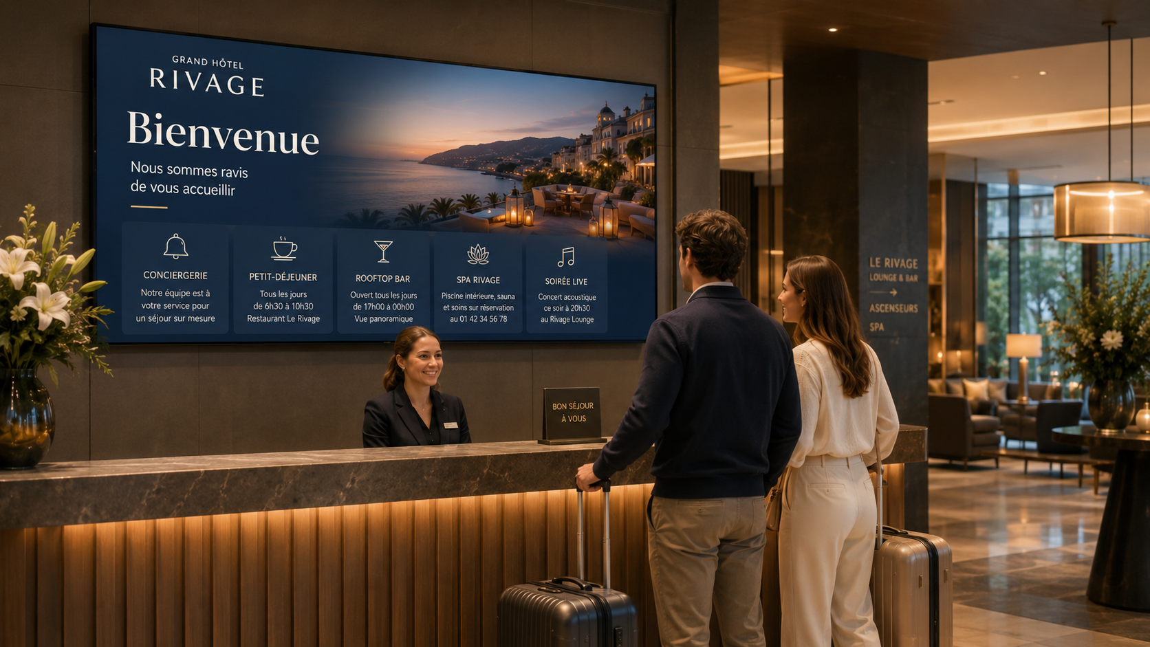 Solutions d'affichage dynamique pour hôtel